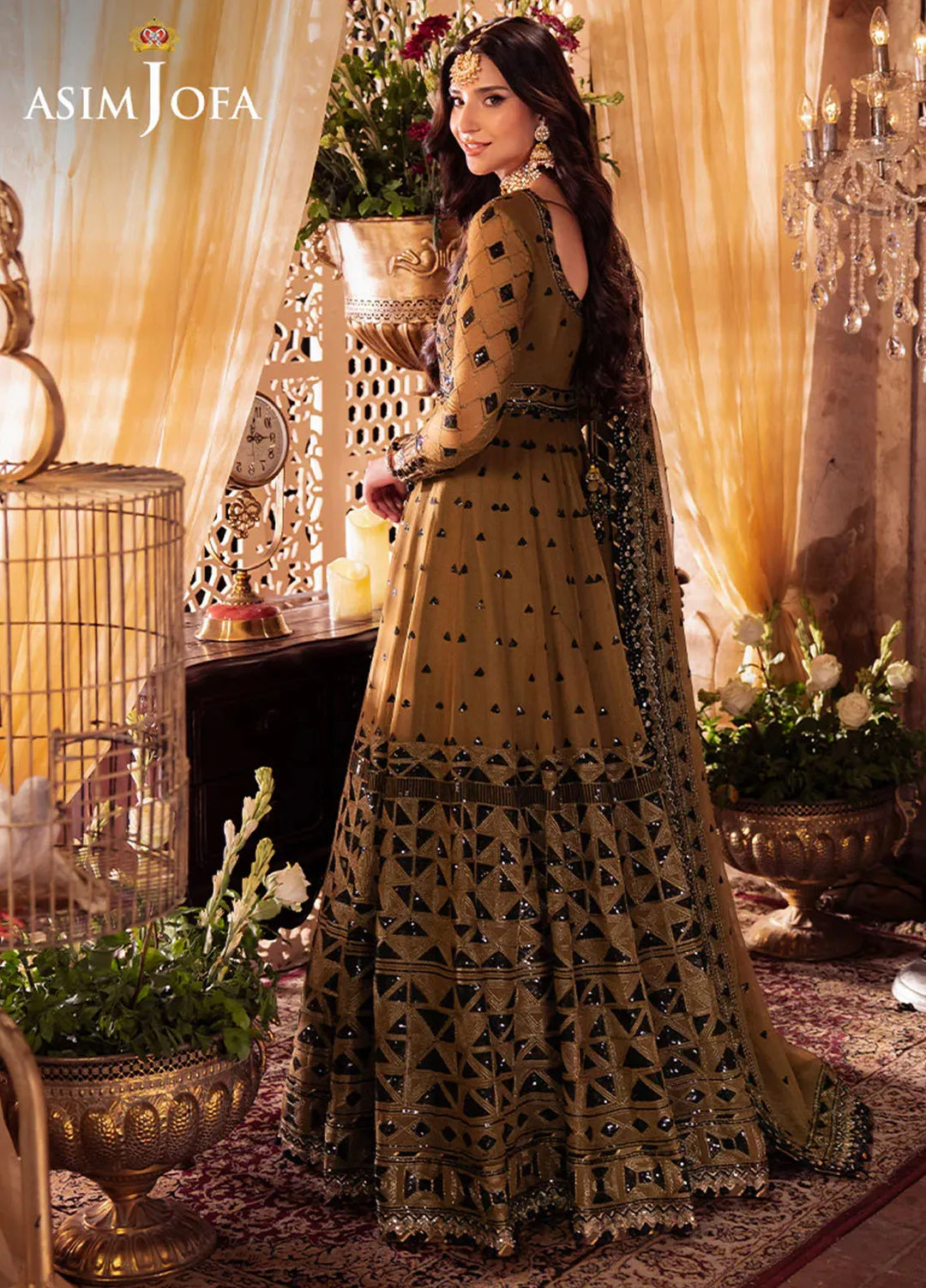 Vasl by Asim Jofa Embroidered Chiffon Suits Unstitched 3 Piece AJ24V AJYV-06 - Luxury Collection