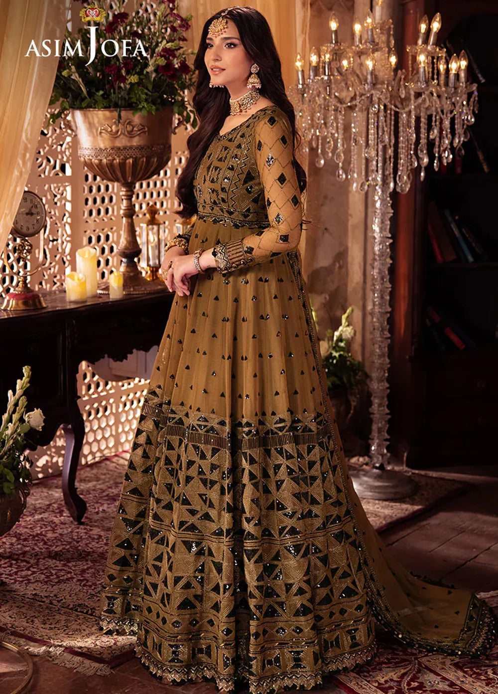 Vasl by Asim Jofa Embroidered Chiffon Suits Unstitched 3 Piece AJ24V AJYV-06 - Luxury Collection