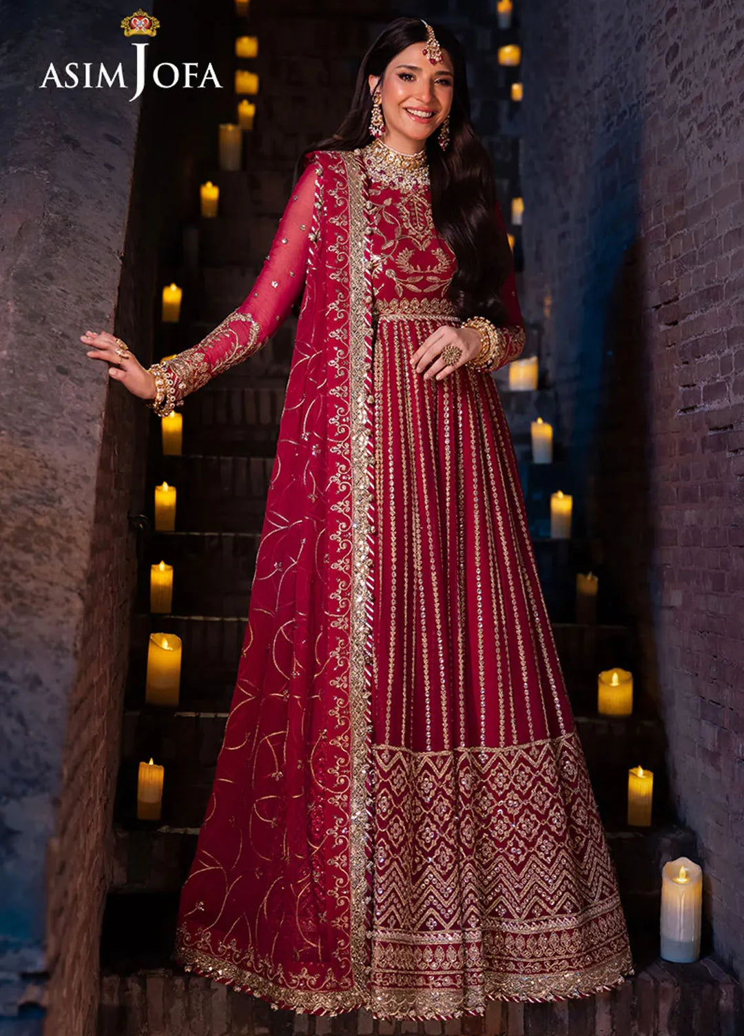 Vasl by Asim Jofa Embroidered Chiffon Suits Unstitched 3 Piece AJ24V AJYV-07 - Luxury Collection
