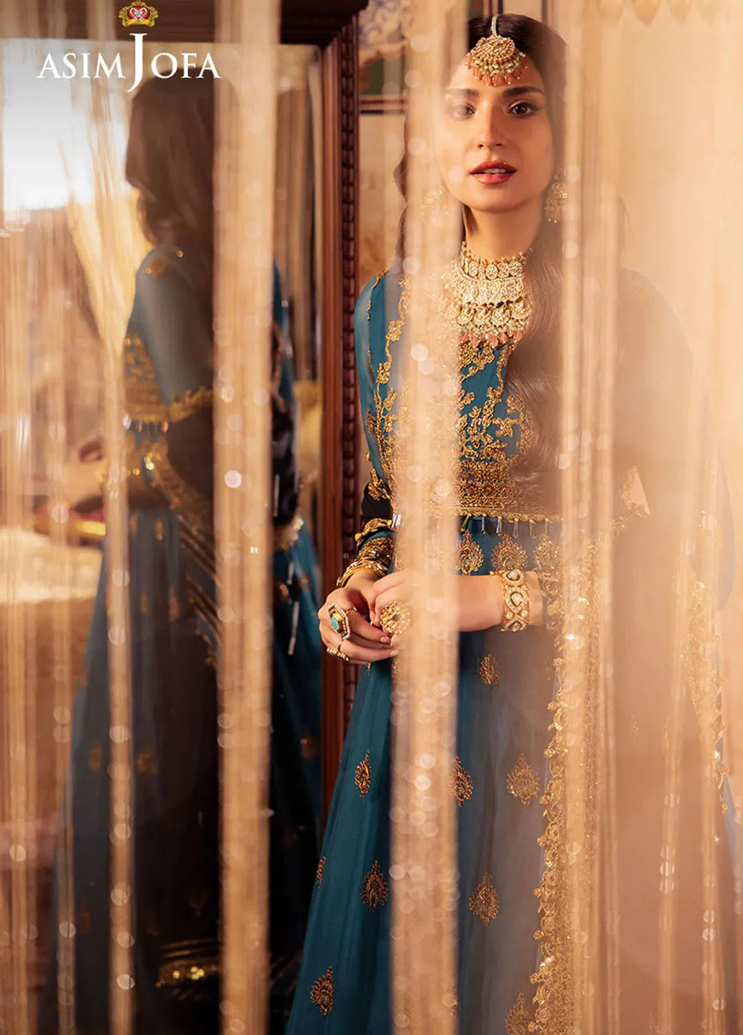 Vasl by Asim Jofa Embroidered Chiffon Suits Unstitched 3 Piece AJ24V AJYV-09 - Luxury Collection
