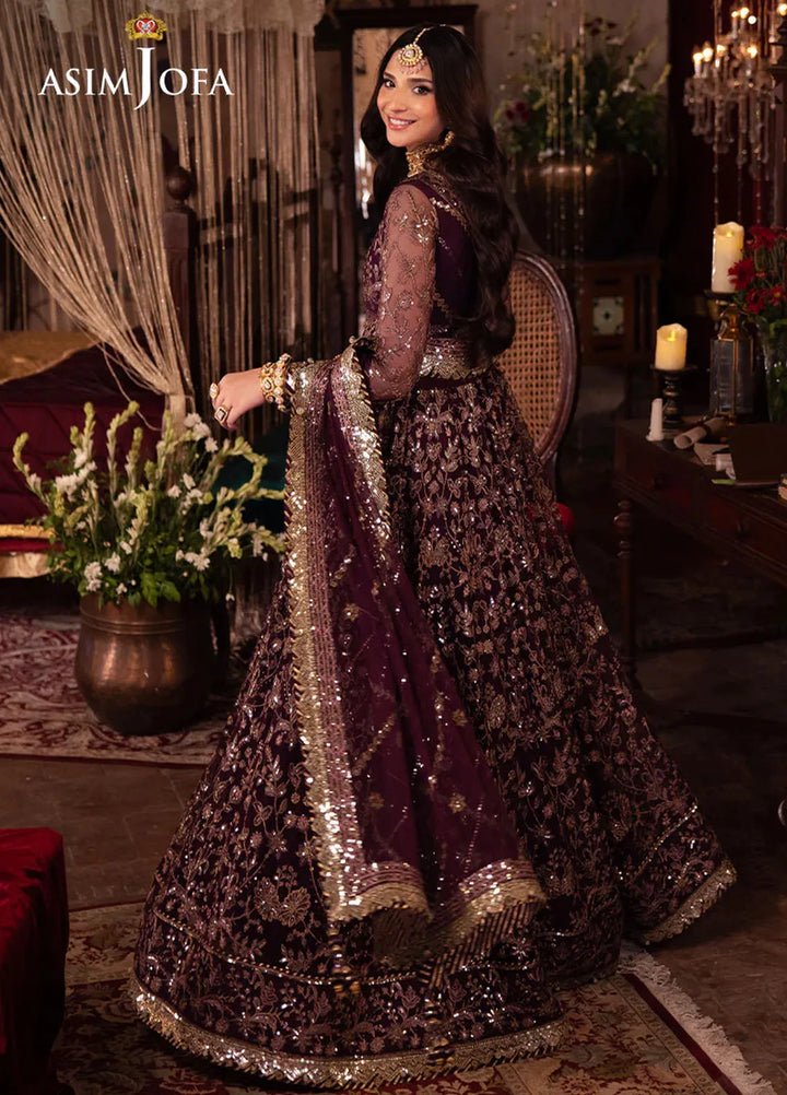 Vasl by Asim Jofa Embroidered Net Suits Unstitched 3 Piece AJ24V AJYV-01 - Luxury Collection