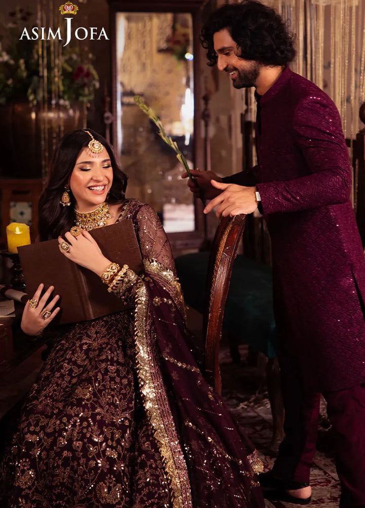 Vasl by Asim Jofa Embroidered Net Suits Unstitched 3 Piece AJ24V AJYV-01 - Luxury Collection