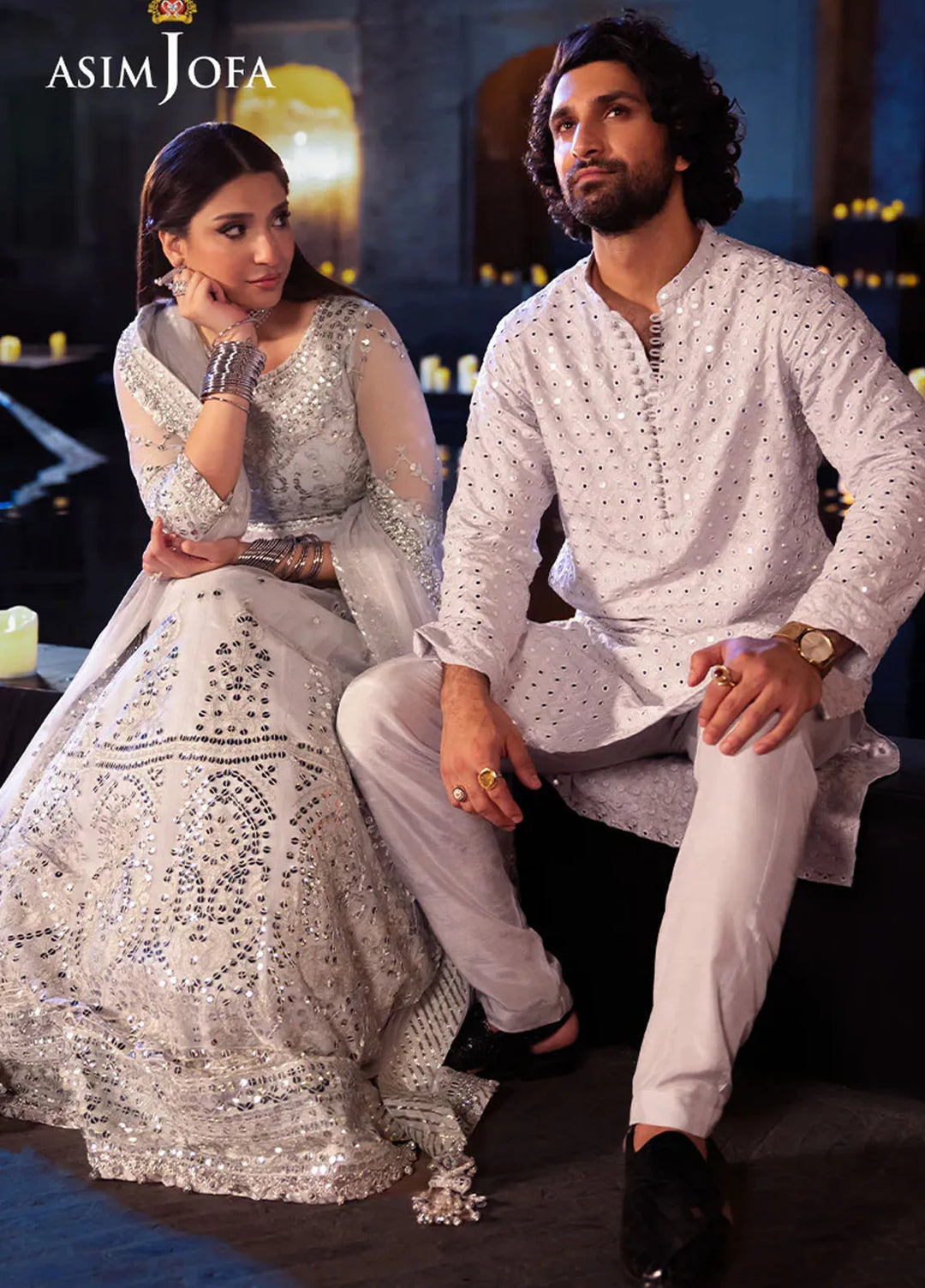 Vasl by Asim Jofa Embroidered Net Suits Unstitched 3 Piece AJ24V AJYV-03 - Luxury Collection