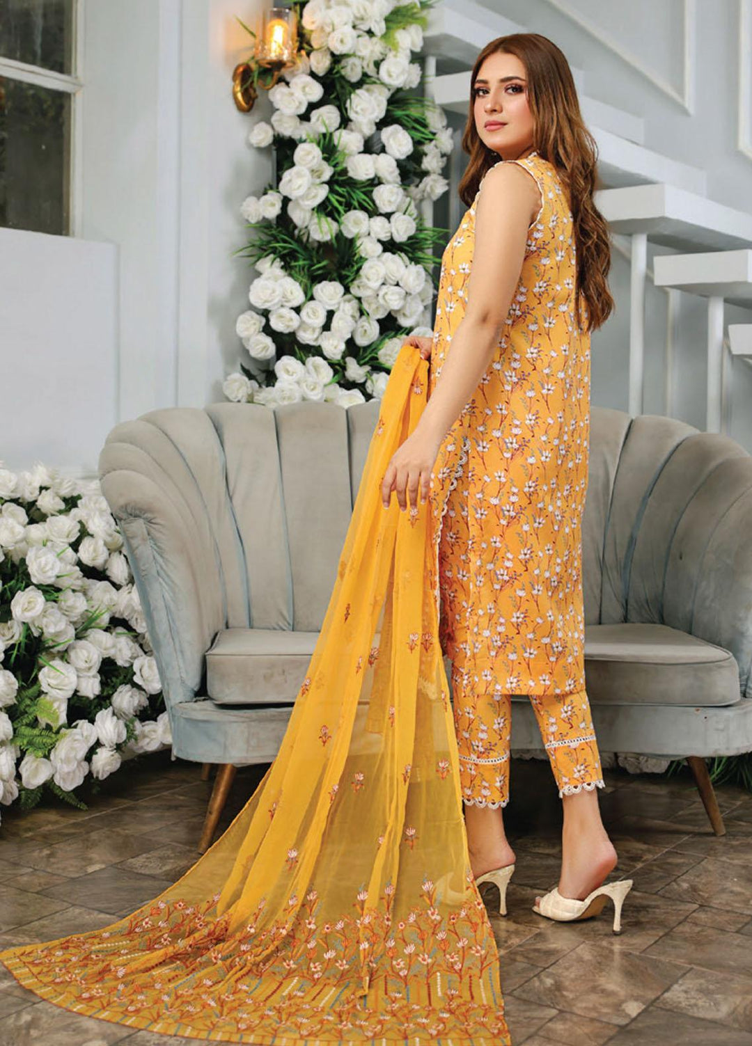 Vasl by Humdum Embroidered Lawn Suits Unstitched 3 Piece HD23VSL D-02 - Summer Collection