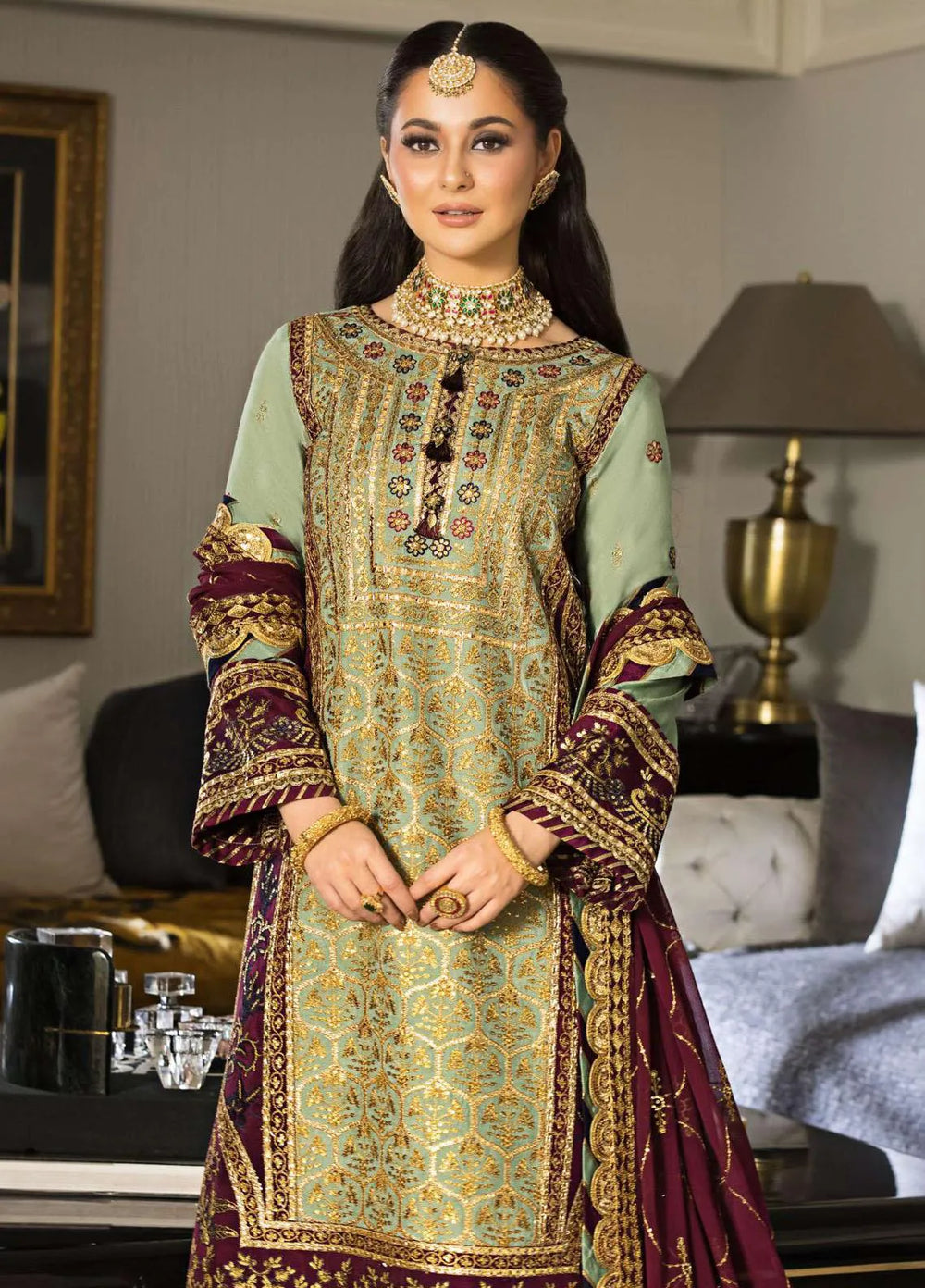 Vasl-e-Yaar By Asim Jofa Embroidered Cotton Silk Unstitched Suit 3 Piece AJ23VY AJVY-06 - Luxury Festive Collection