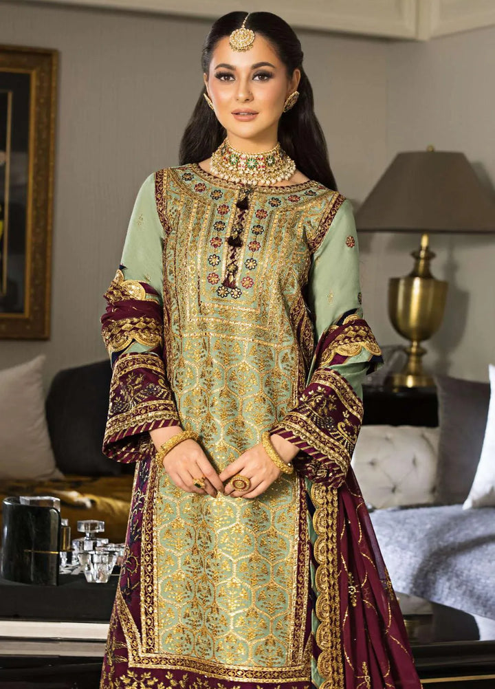 Vasl-e-Yaar By Asim Jofa Embroidered Cotton Silk Unstitched Suit 3 Piece AJ23VY AJVY-06 - Luxury Festive Collection