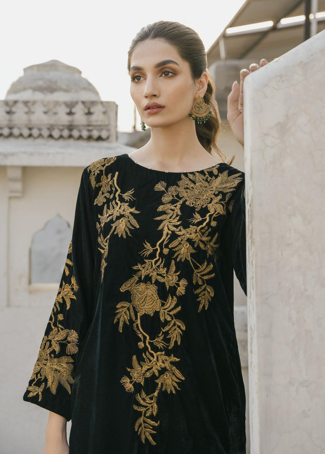 Naayas Pret Embroidered Velvet 2 Piece Suit Embore