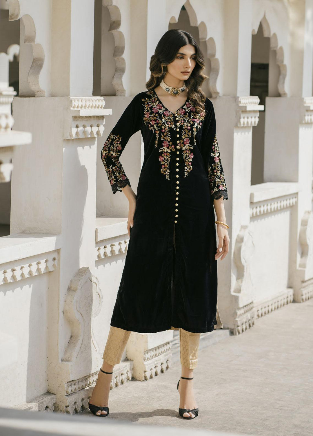 Naayas Pret Embroidered Velvet 2 Piece Suit Gaia