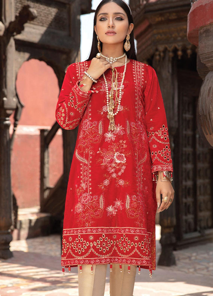 Velveto by Al Zohaib Embroidered Velvet  Unstitched Shirt AZ21V-2 D-06 - Winter Collection