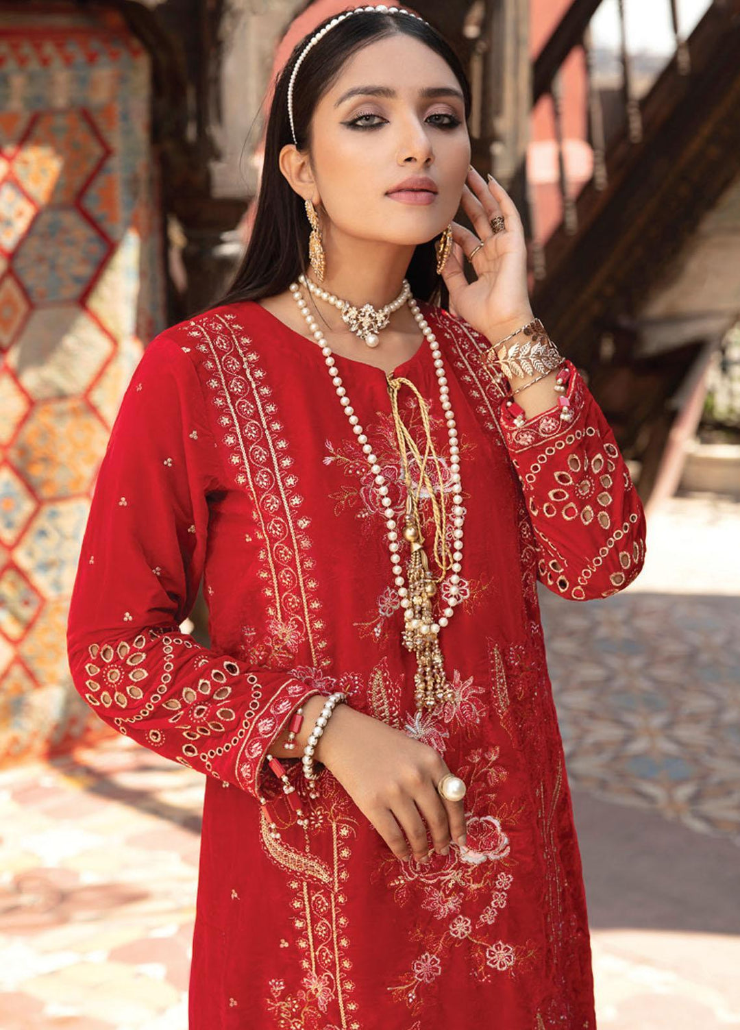 Velveto by Al Zohaib Embroidered Velvet  Unstitched Shirt AZ21V-2 D-06 - Winter Collection