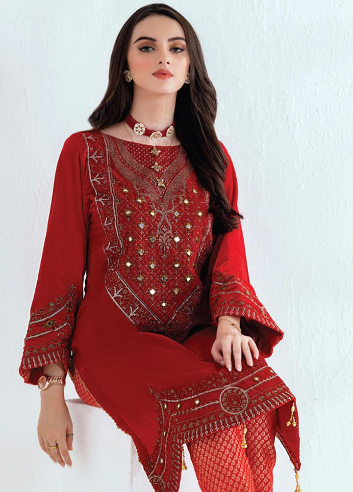Velveto by Al Zohaib Embroidered Velvet  Unstitched Shirt AZ21V D-06 - Winter Collection