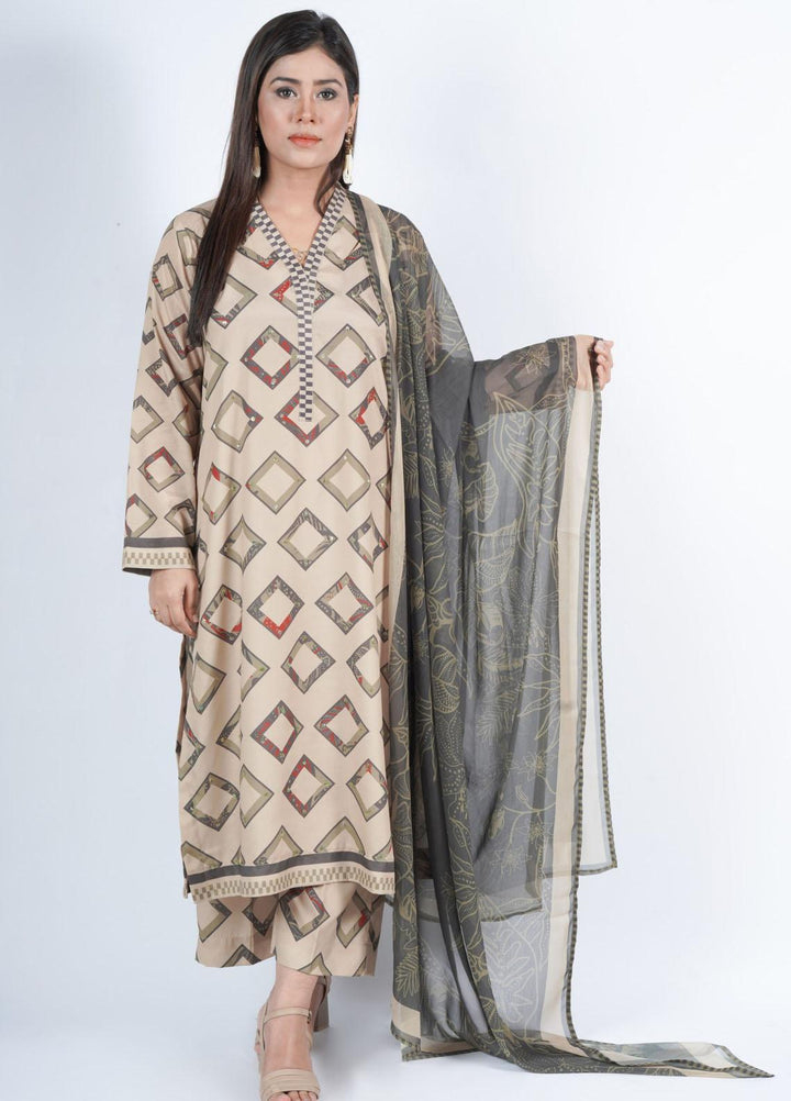 Vibgyor Fashion Printed Silk Suits Unstitched 3 Piece Marvel Tea Green D5-C2-23U - Formal Collection