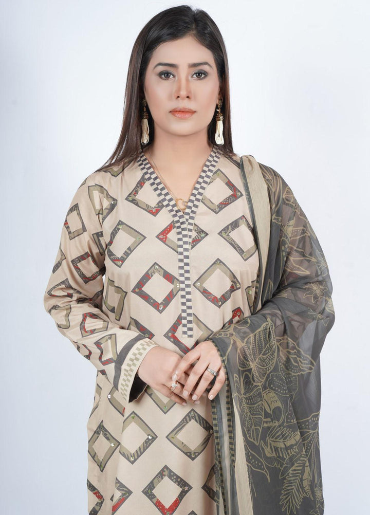 Vibgyor Fashion Printed Silk Suits Unstitched 3 Piece Marvel Tea Green D5-C2-23U - Formal Collection