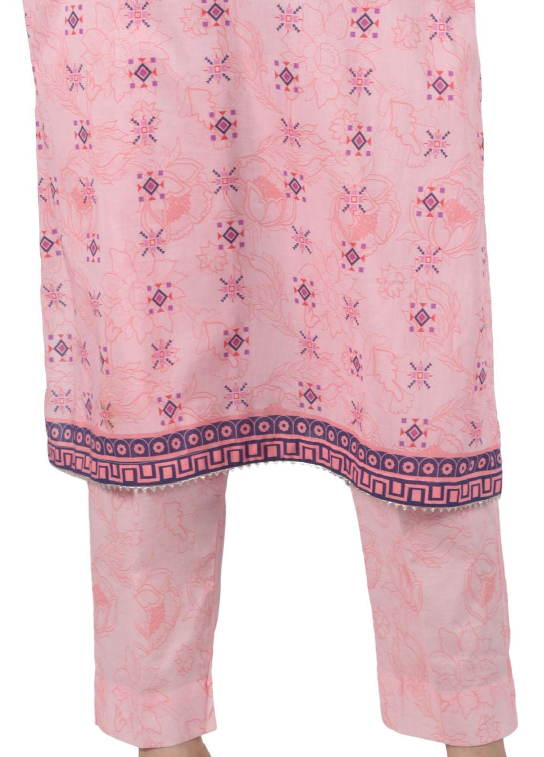 Vibgyor Fashion Printed Lawn Suits Unstitched 3 Piece Arzen Pink D2-C1-23U - Formal Collection
