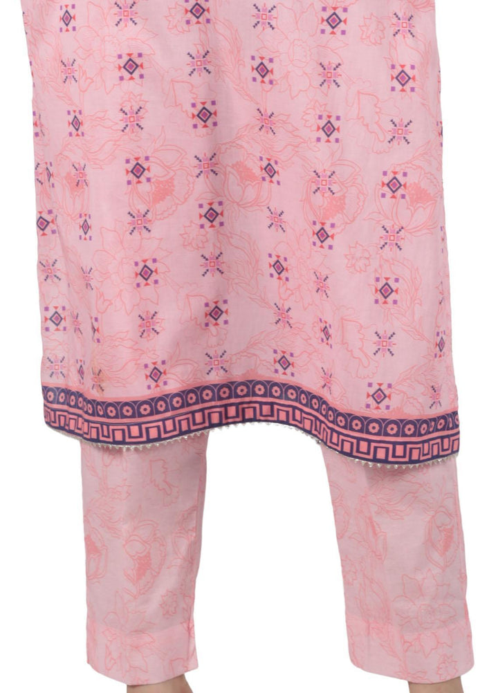 Vibgyor Fashion Printed Lawn Suits Unstitched 3 Piece Arzen Pink D2-C1-23U - Formal Collection