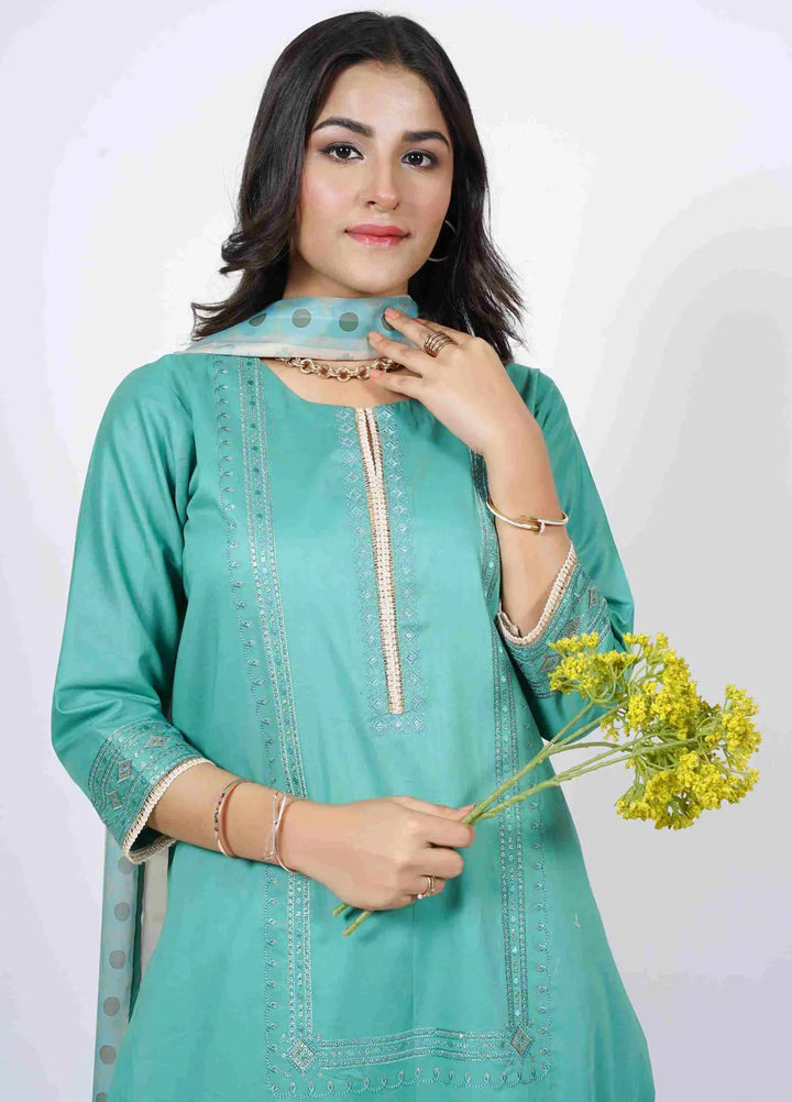 Vibgyor Fashion Pret Embroidered Lawn 3 Piece Suit D5-S-V124 CLASIGO GREEN