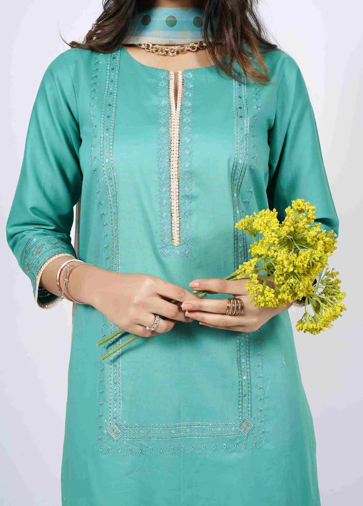 Vibgyor Fashion Pret Embroidered Lawn 3 Piece Suit D5-S-V124 CLASIGO GREEN