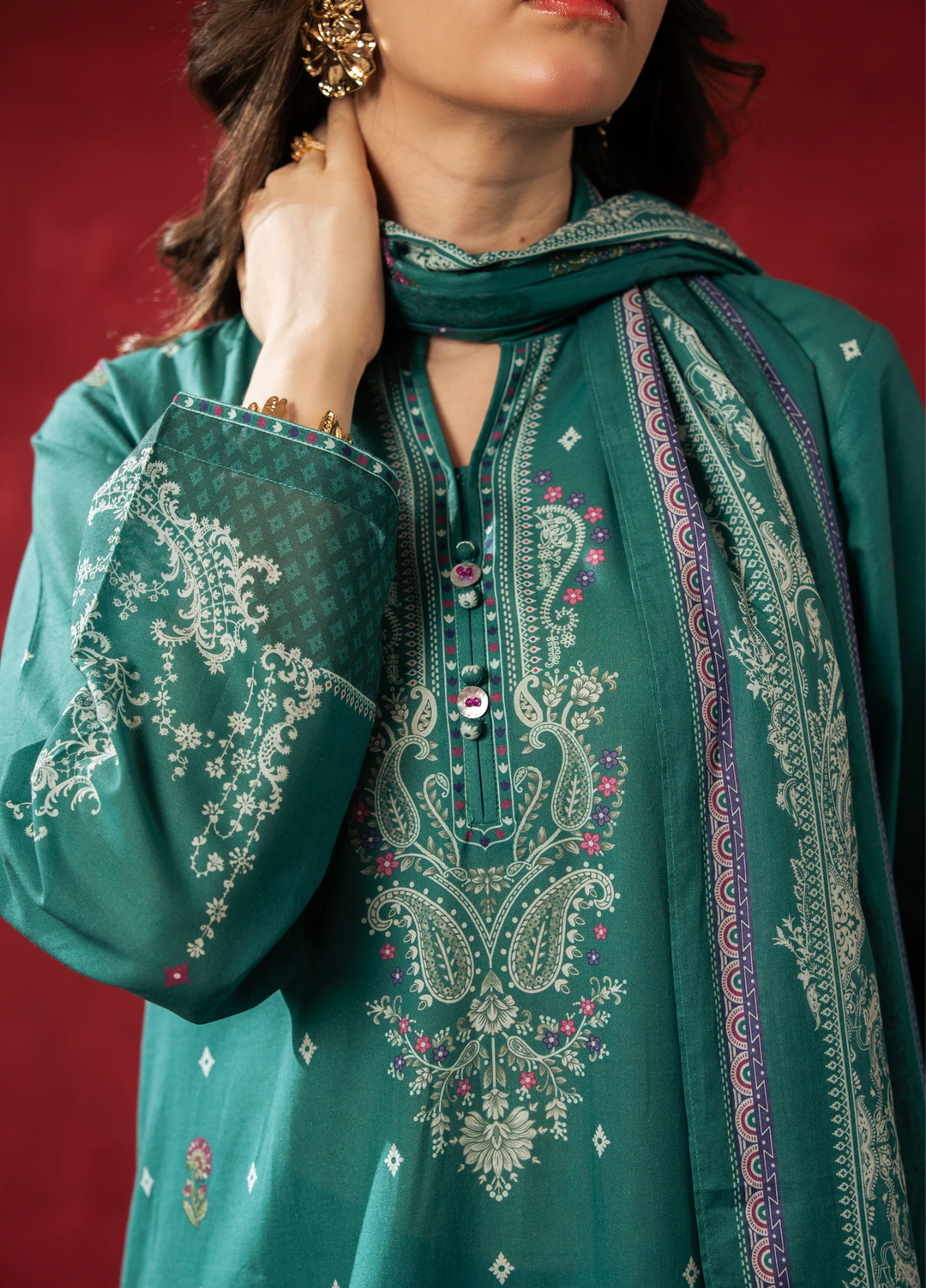 Zoe by Zeen RTW Printed Lawn 3 Piece Suit ZN26UZL WFM36607 - Casual Collection