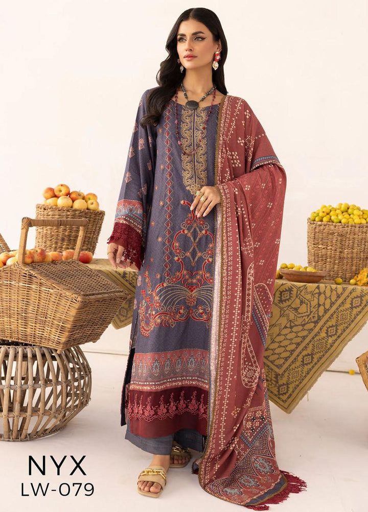 Vintage By Lala Textiles Embroidered Karandi Suits Unstitched 3 Piece LT23V LW-079 Nyx - Winter Collection