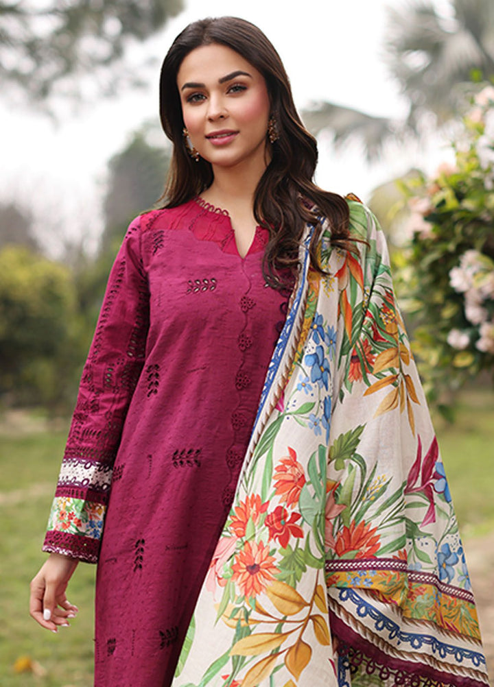 Vintage Flora By Manara Embroidered Lawn Suit Unstitched 3 Piece MNA24V Abloom SS-12 - Summer Collection
