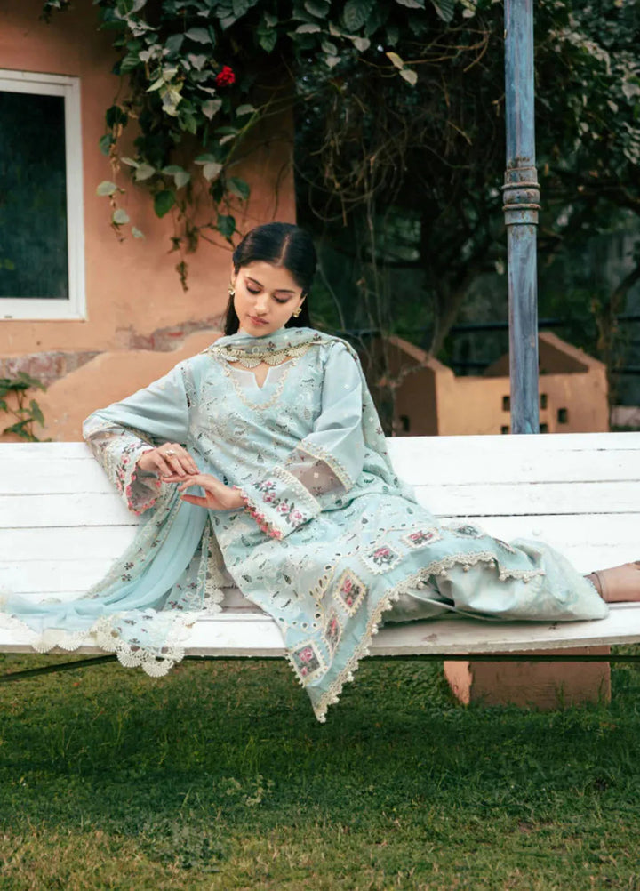 Vintage Flora by Manara Embroidered Lawn Suits Unstitched 3 Piece MNA25VS VF-07 Serene - Summer Collection