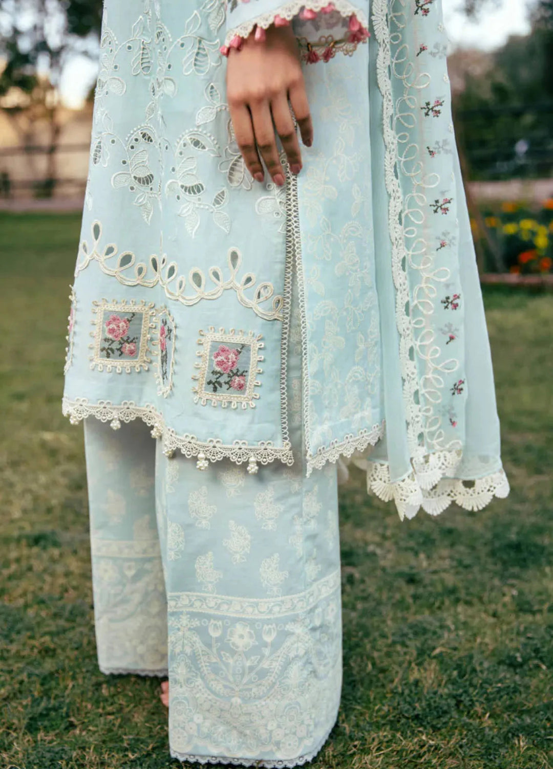 Vintage Flora by Manara Embroidered Lawn Suits Unstitched 3 Piece MNA25VS VF-07 Serene - Summer Collection