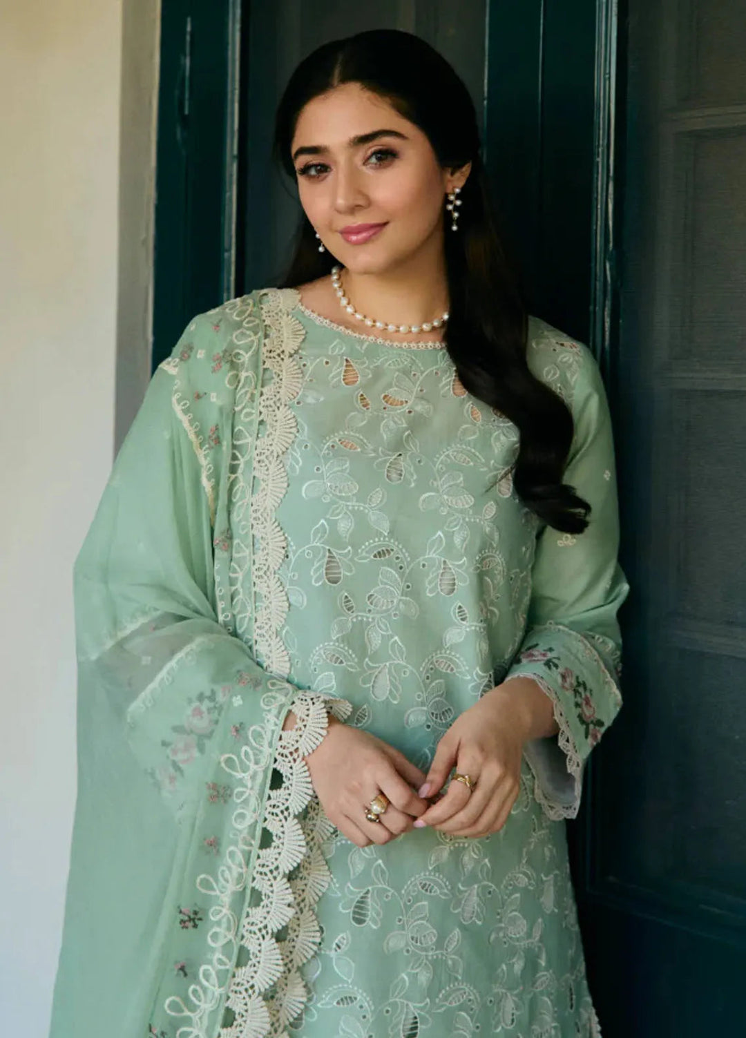 Vintage Flora by Manara Embroidered Lawn Suits Unstitched 3 Piece MNA25VS VF-08 Mina - Summer Collection