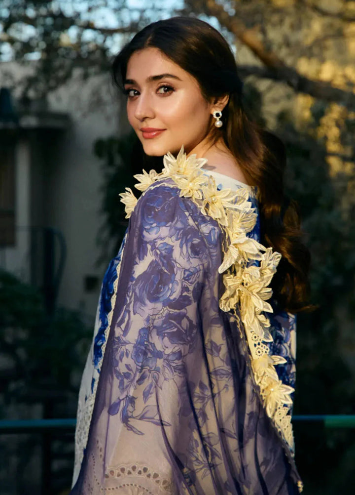Vintage Flora by Manara Embroidered Lawn Suits Unstitched 3 Piece MNA25VS VF-11 Dur-E-Fishan - Summer Collection