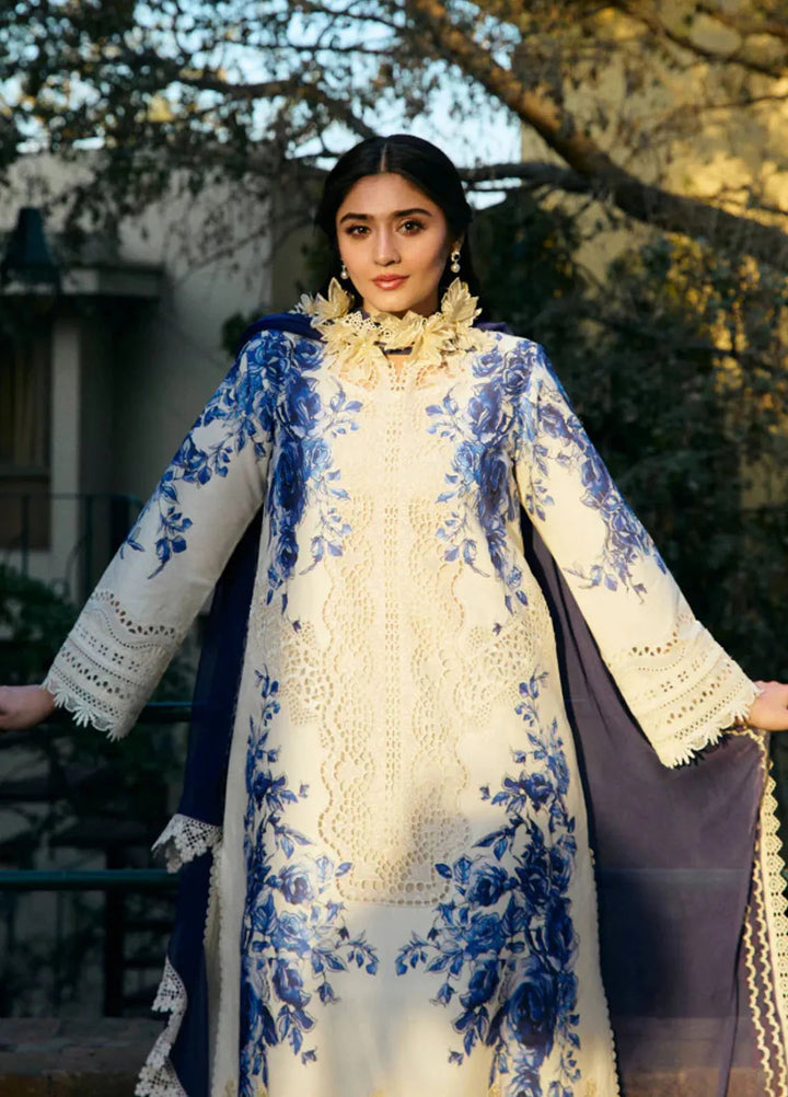 Vintage Flora by Manara Embroidered Lawn Suits Unstitched 3 Piece MNA25VS VF-11 Dur-E-Fishan - Summer Collection