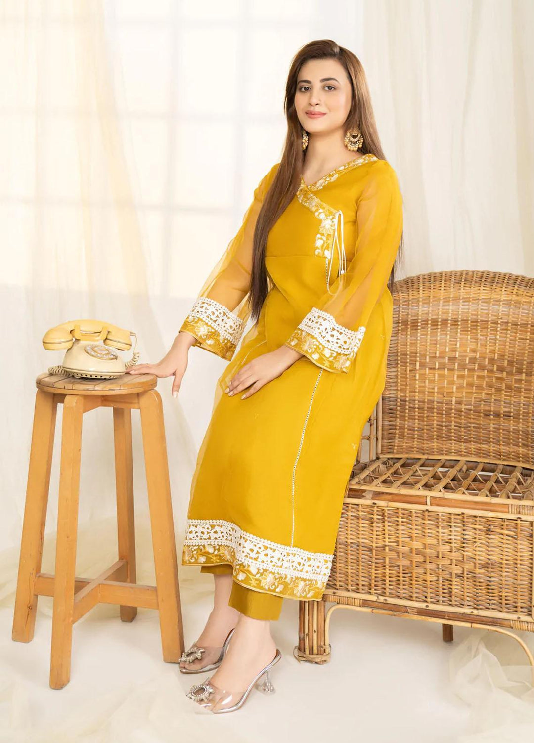 Noorangi Luxury Pret  Net 2 Piece Suit NR22VF Mimosa