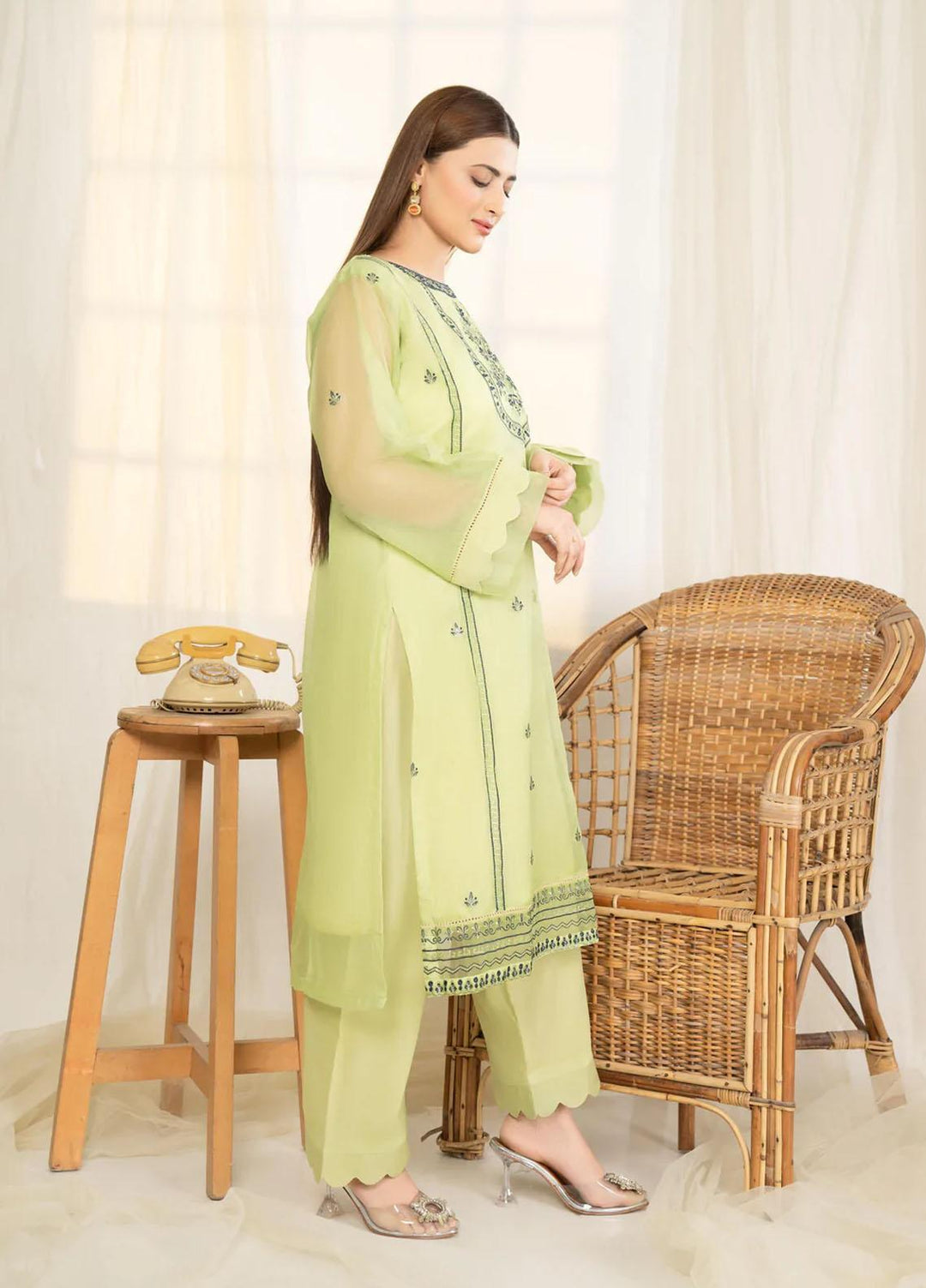 Noorangi Luxury Pret  Khaadi Net 2 Piece Suit NR22VF Pistachio