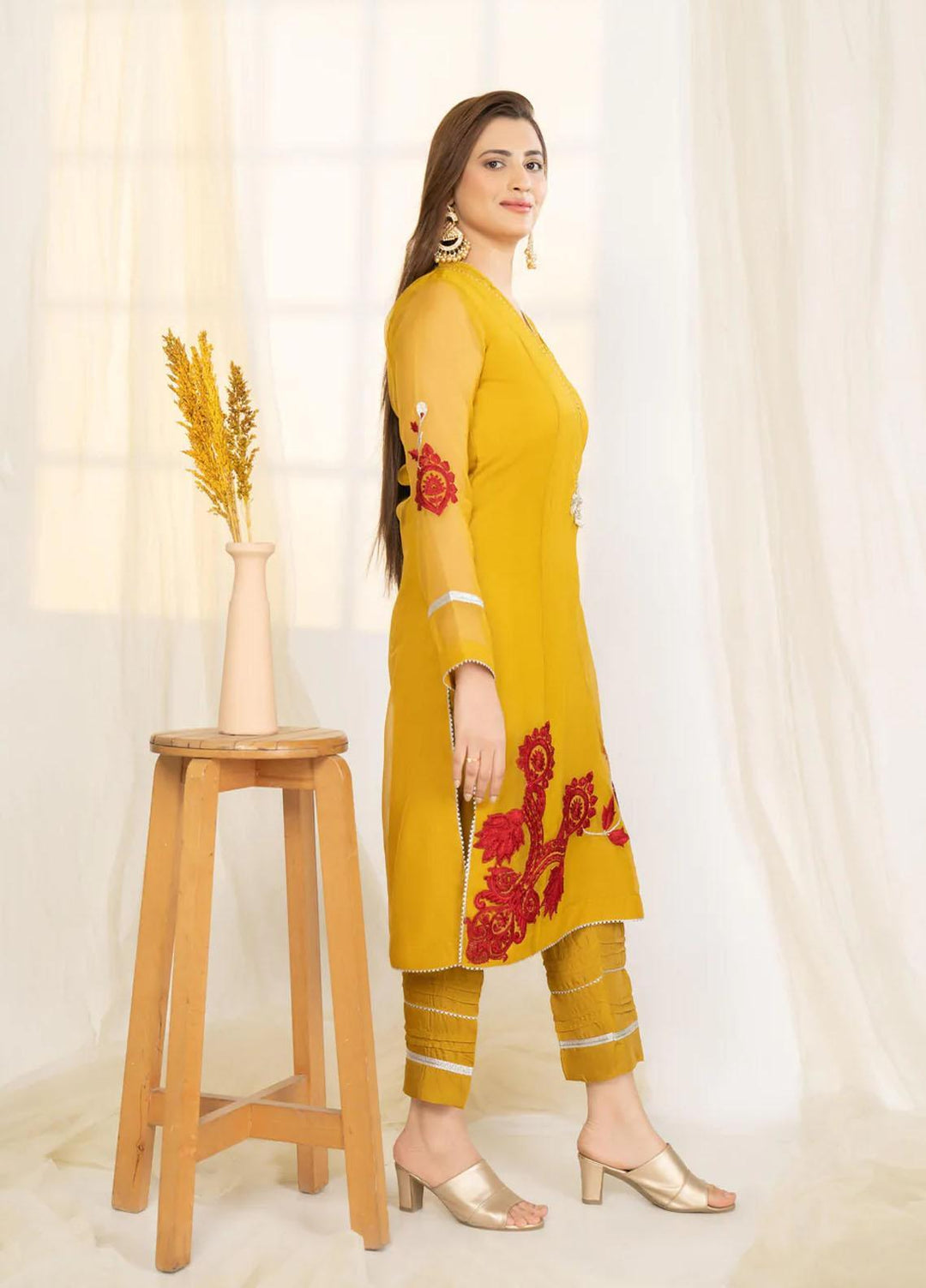 Noorangi Luxury Pret  Khaadi Net 2 Piece Suit NR22VF Mustard Hue