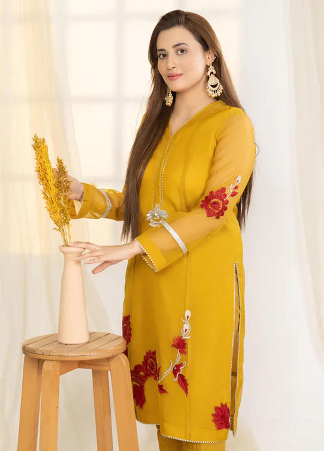 Noorangi Luxury Pret  Khaadi Net 2 Piece Suit NR22VF Mustard Hue
