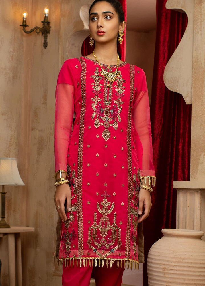 Vital Soiree By AB Textiles Embroidered Organza  Unstitched Kurties AB21VS VWE-01 ROSE - Festive Collection