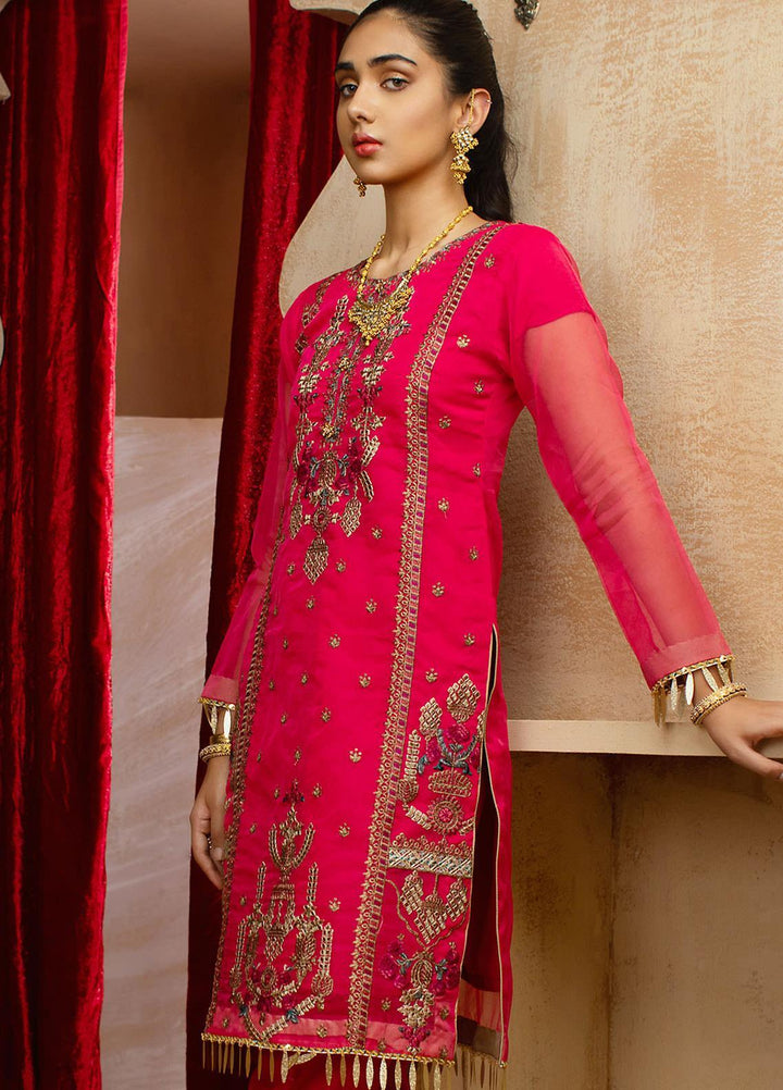 Vital Soiree By AB Textiles Embroidered Organza  Unstitched Kurties AB21VS VWE-01 ROSE - Festive Collection