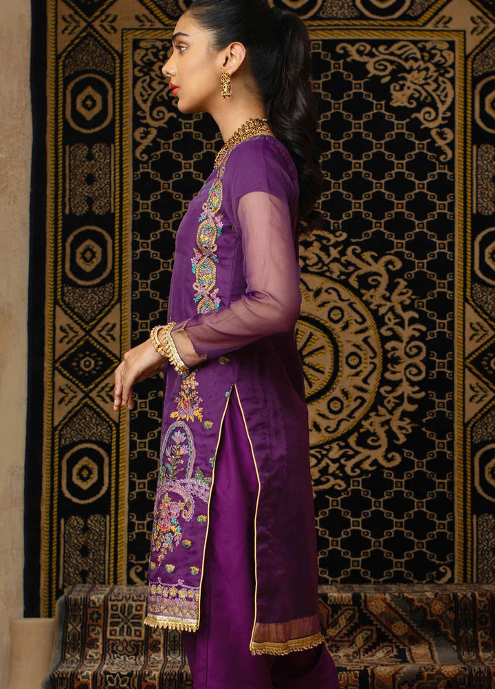 Vital Soiree By AB Textiles Embroidered Organza  Unstitched Kurties AB21VS VWE-03 VIOLETTE - Festive Collection