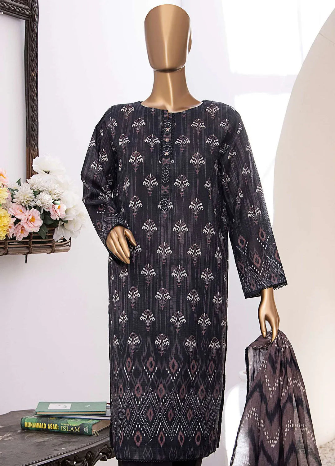 Vital Prints by HZ Textiles Embroidered Lawn Suits Unstitched 3 Piece HZ25VP VP-103 - Summer Collection