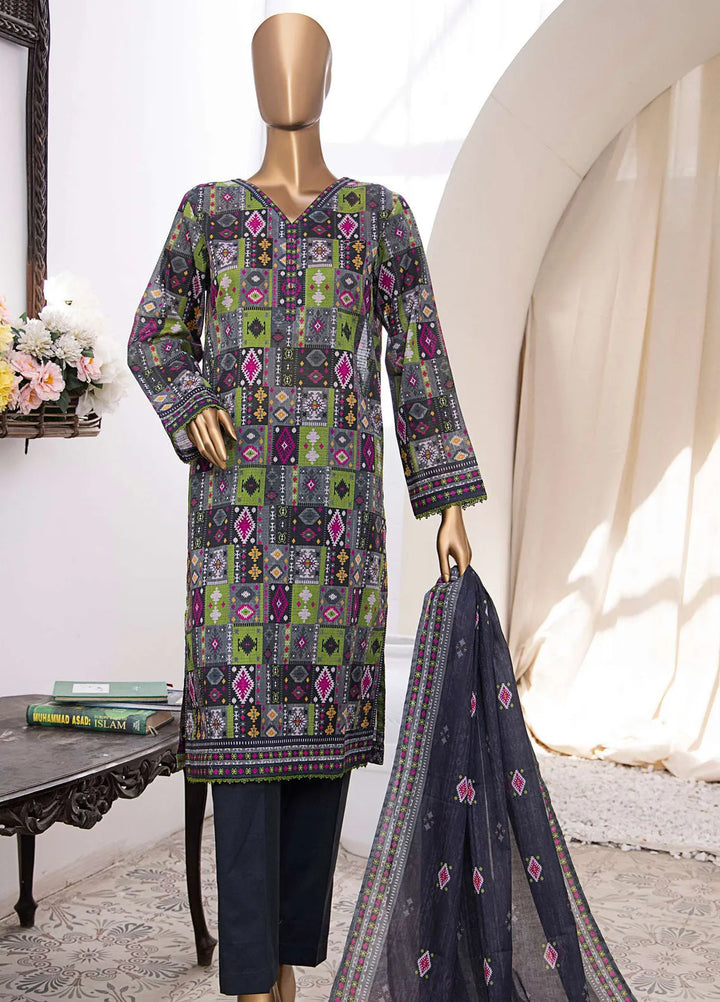 Vital Prints by HZ Textiles Embroidered Lawn Suits Unstitched 3 Piece HZ25VP VP-104 - Summer Collection