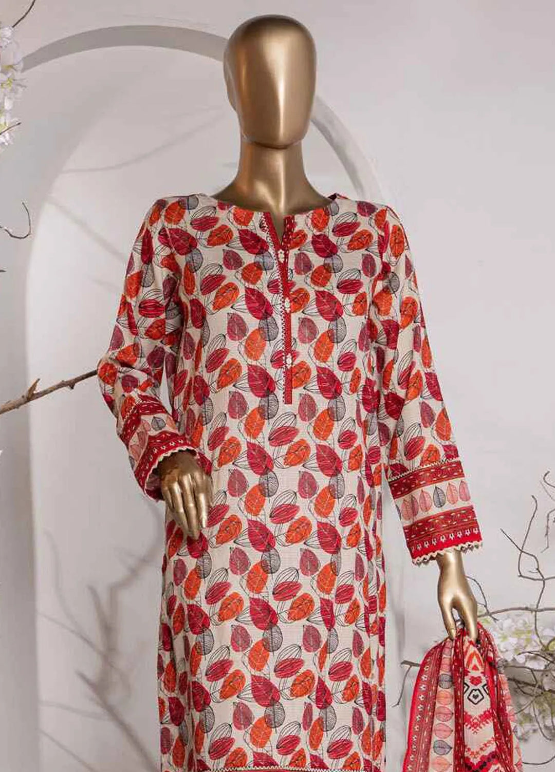 Vital prints By Hz Textiles Printed Cotton Suit Unstitched 3 Piece HZ24VP VP-149 - Summer Collection
