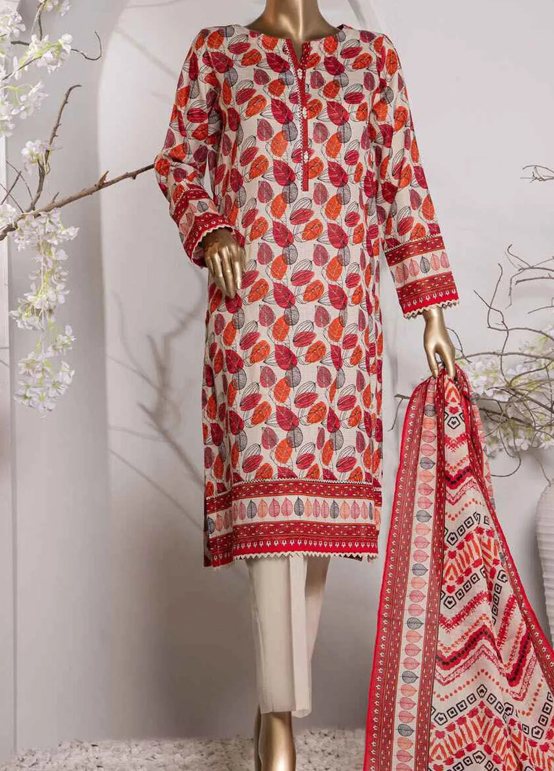 Vital prints By Hz Textiles Printed Cotton Suit Unstitched 3 Piece HZ24VP VP-149 - Summer Collection