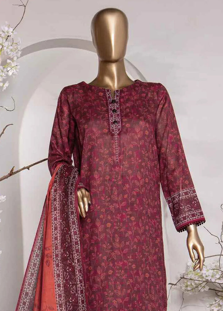 Vital prints By Hz Textiles Printed Cotton Suit Unstitched 3 Piece HZ24VP VP-152 - Summer Collection