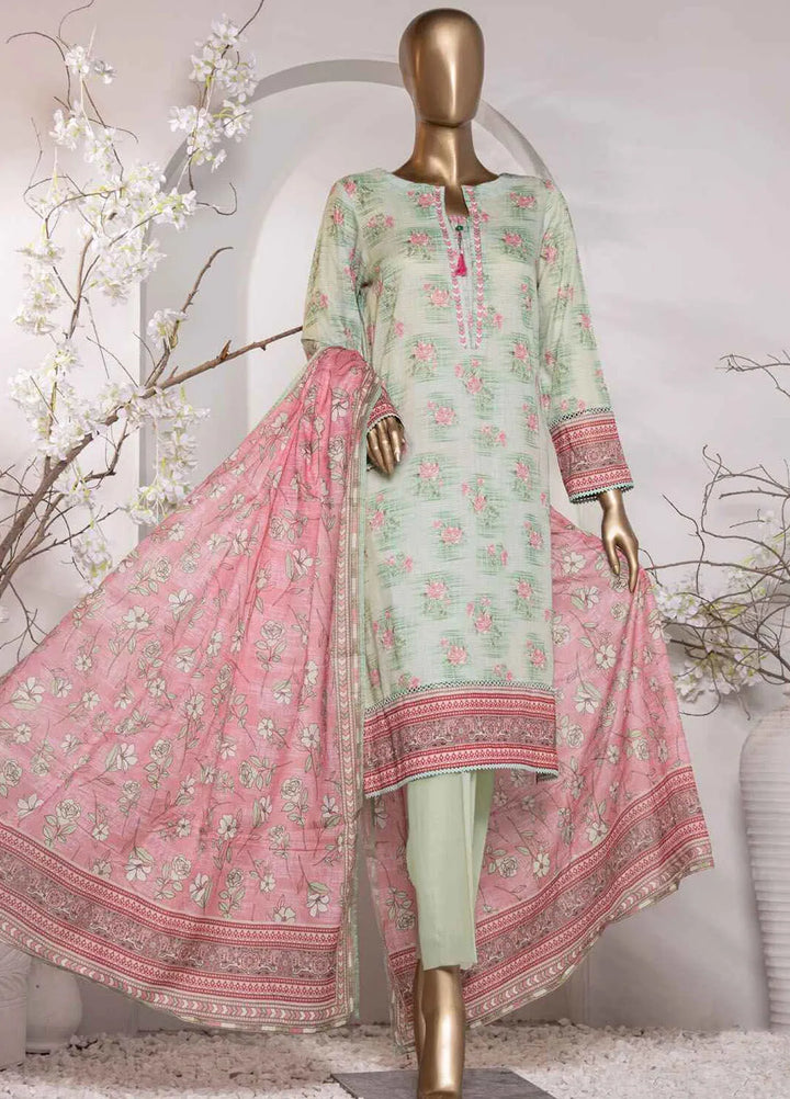 Vital prints By Hz Textiles Printed Cotton Suit Unstitched 3 Piece HZ24VP VP-153 - Summer Collection