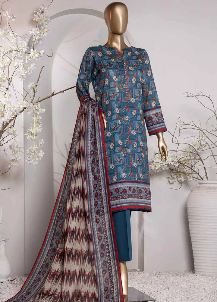 Vital prints By Hz Textiles Printed Cotton Suit Unstitched 3 Piece HZ24VP VP-154 - Summer Collection