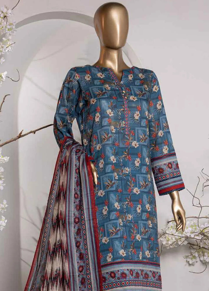 Vital prints By Hz Textiles Printed Cotton Suit Unstitched 3 Piece HZ24VP VP-154 - Summer Collection