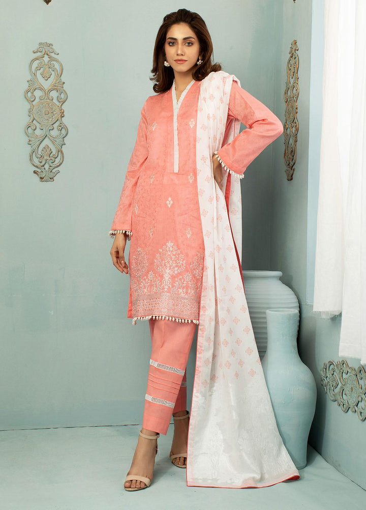 Vital White Elegence By AB Textiles Embroidered Lawn Suits Unstitched 3 Piece AB21V 03 Rosa - Summer Collection