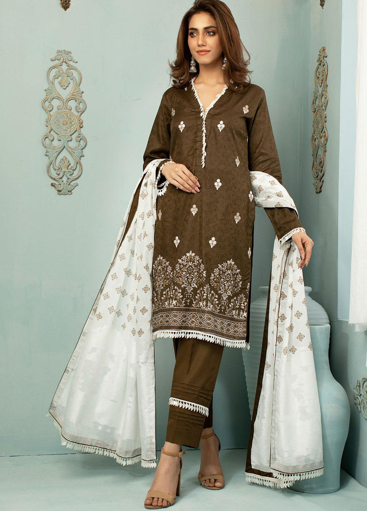 Vital White Elegence By AB Textiles Embroidered Lawn Suits Unstitched 3 Piece AB21V 04 Vert Henne - Summer Collection