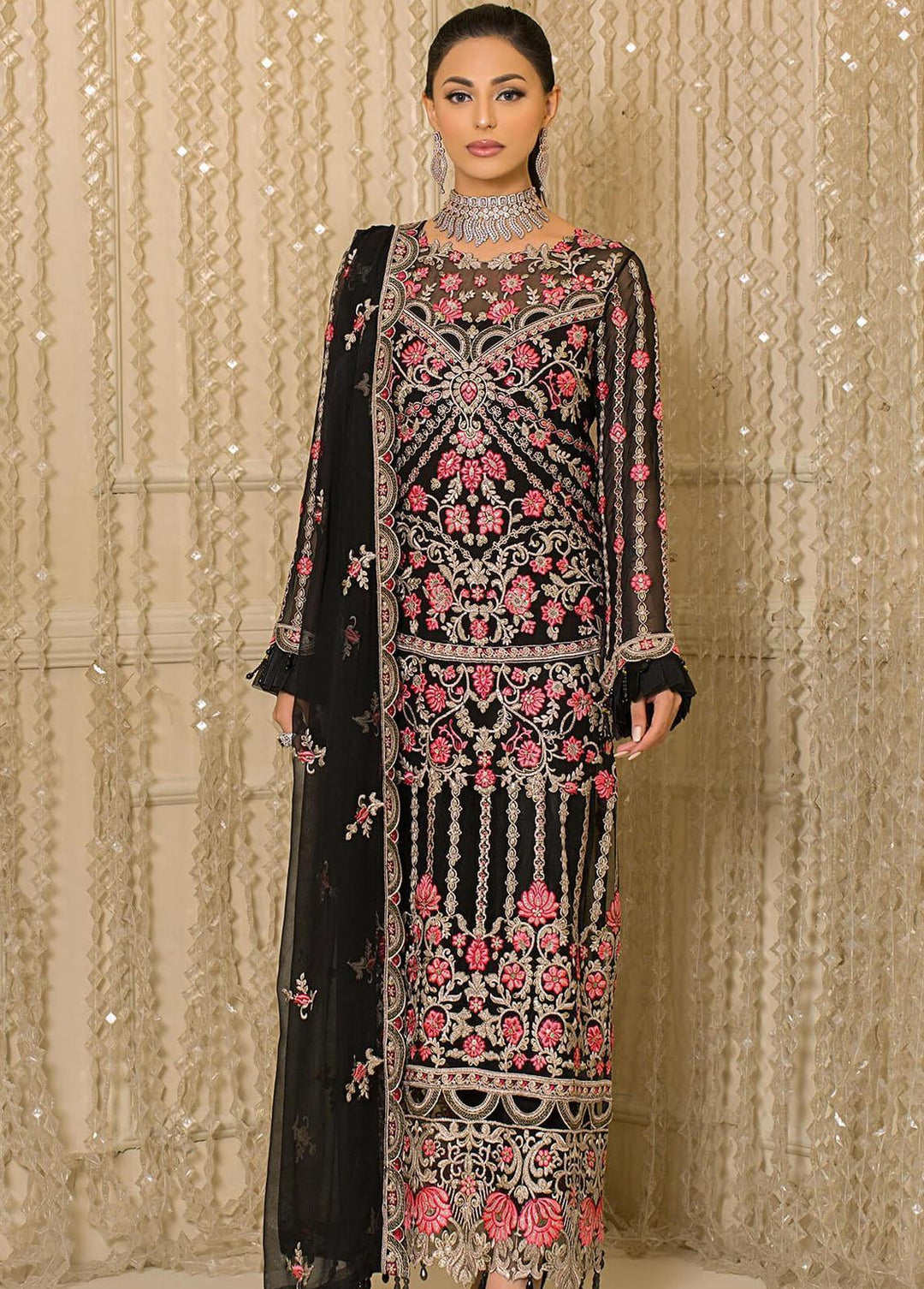 Vive La Fete By Imrozia Embroidered Chiffon Suits Unstitched 3 Piece IMP22VF L-256 Fonce - Premium Collection