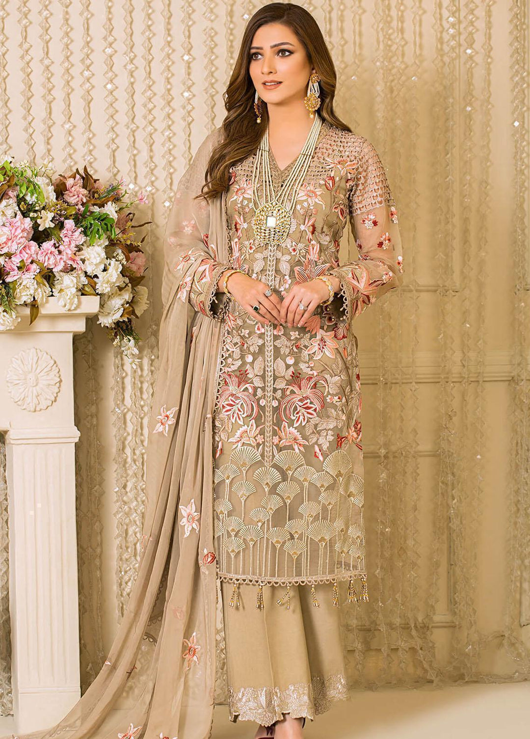 Vive La Fete By Imrozia Embroidered Organza Suits Unstitched 3 Piece IMP22VF L-258 Ethereal - Premium Collection