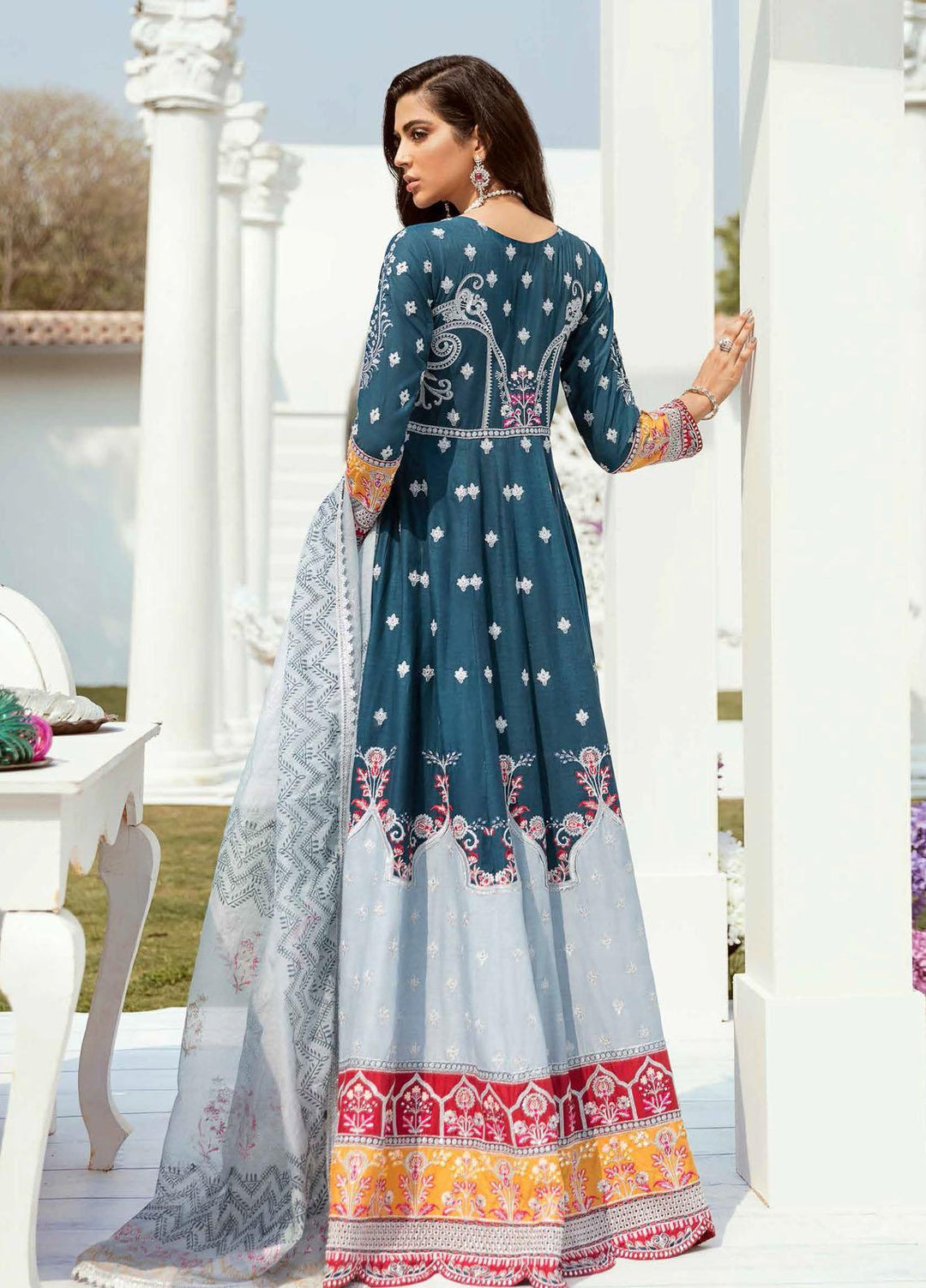 Vogue by Emaan Adeel Embroidered Lawn Suits Unstitched 3 Piece EA21VF 02 MIDNIGHT BLOSSOM - Festive Collection