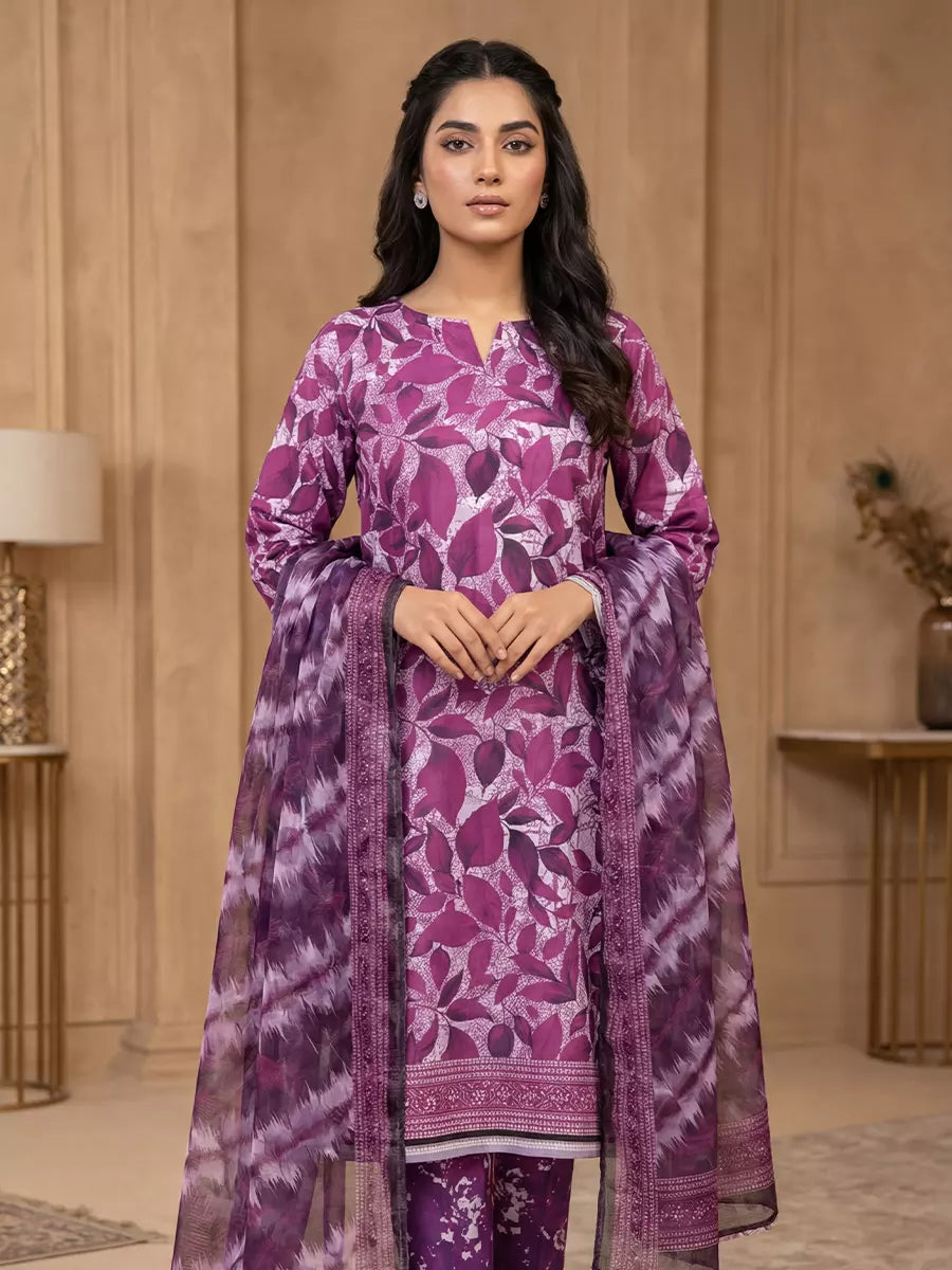 Salitex Unstitched Printed Lawn Silk 3 Piece Suit SUNS7ASI358 - Casual Collection